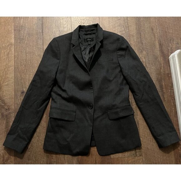 J. Crew | Regent Blazer‎ Wool Gray Size 4 - Picture 1 of 7